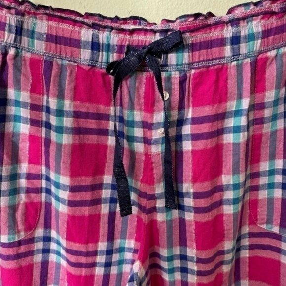 NWT Victoria Secret Pajama Pants in Pink Plaid With Lace Detail SIZE XL Extra L - Picture 4 of 4